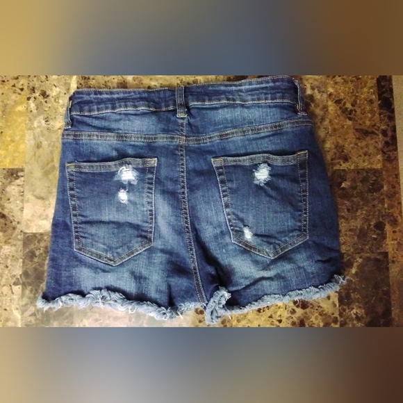 Bluenotes High Waisted Distressed Denim Shorts - Picture 2 of 2
